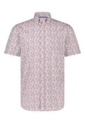 State Of Art | Shirt ss print poplin wit/kersrood